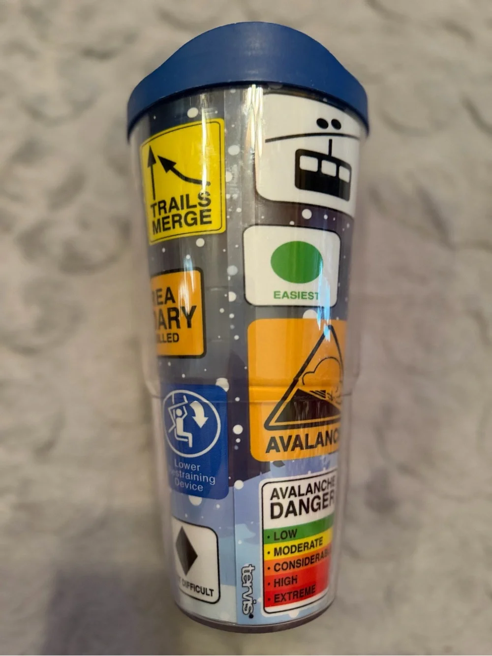 Tervis 24 oz.  Ski Trail Sign Travel Tumbler - Blue Lid